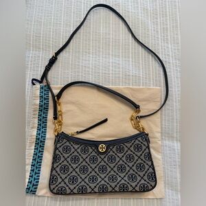 Tory Burch Small T monogram shoulder/crossbody bag Navy